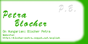 petra blocher business card